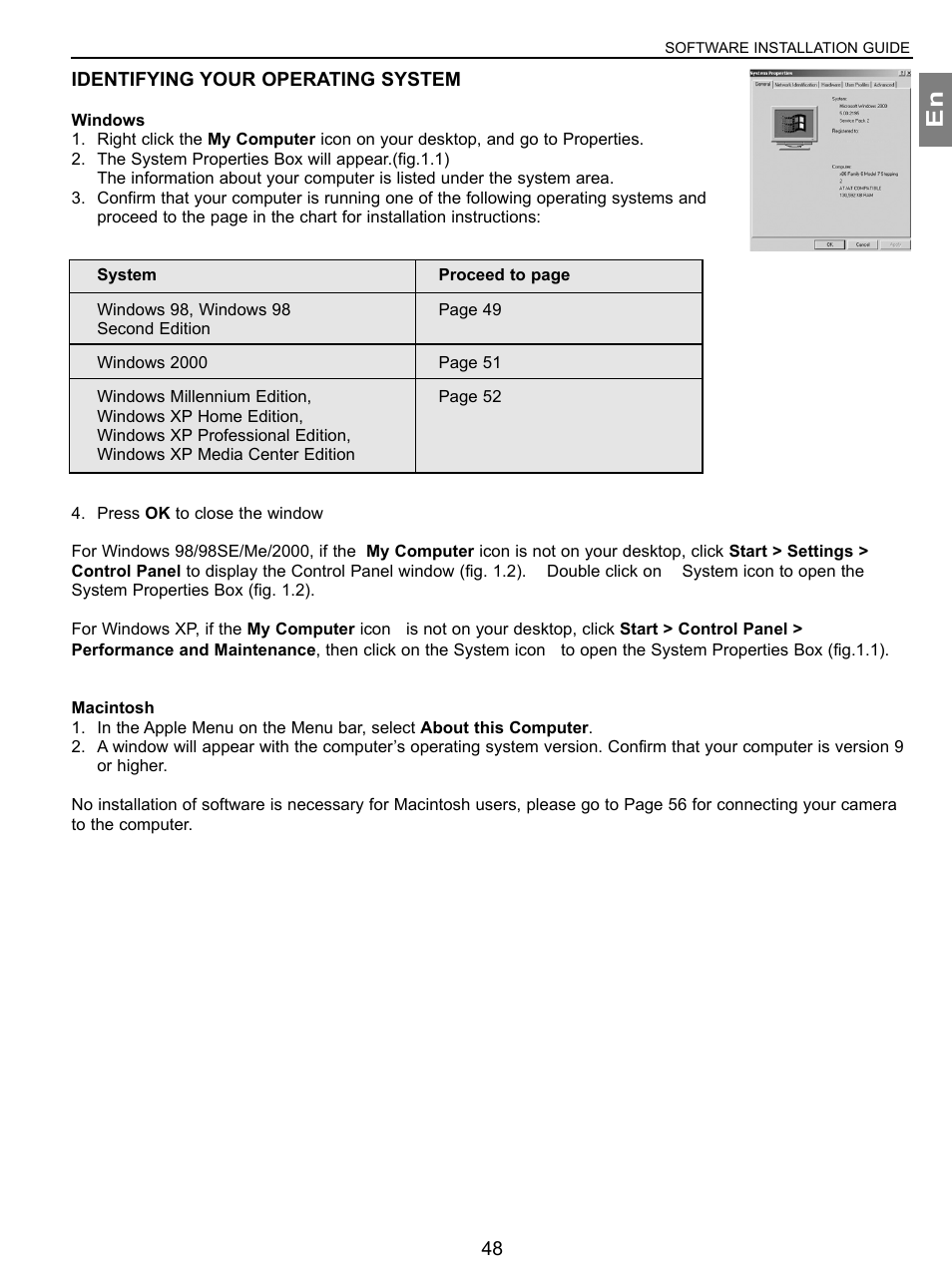 Identifying your operating system | Concord Camera 3.1 Megapixels Digital Camera User Manual | Page 49 / 76