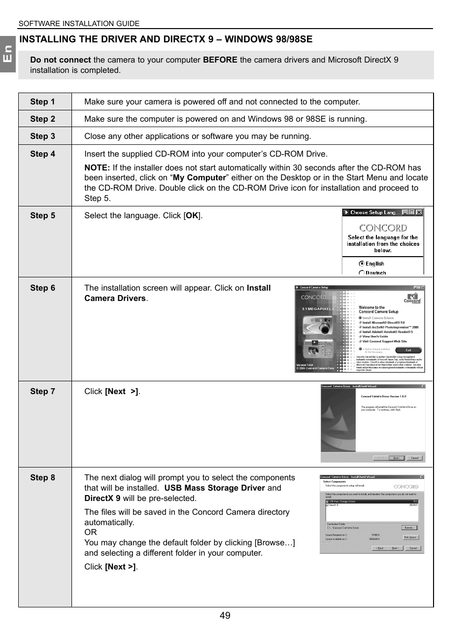 Concord Camera 3.1 Megapixels Digital Camera User Manual | Page 50 / 76