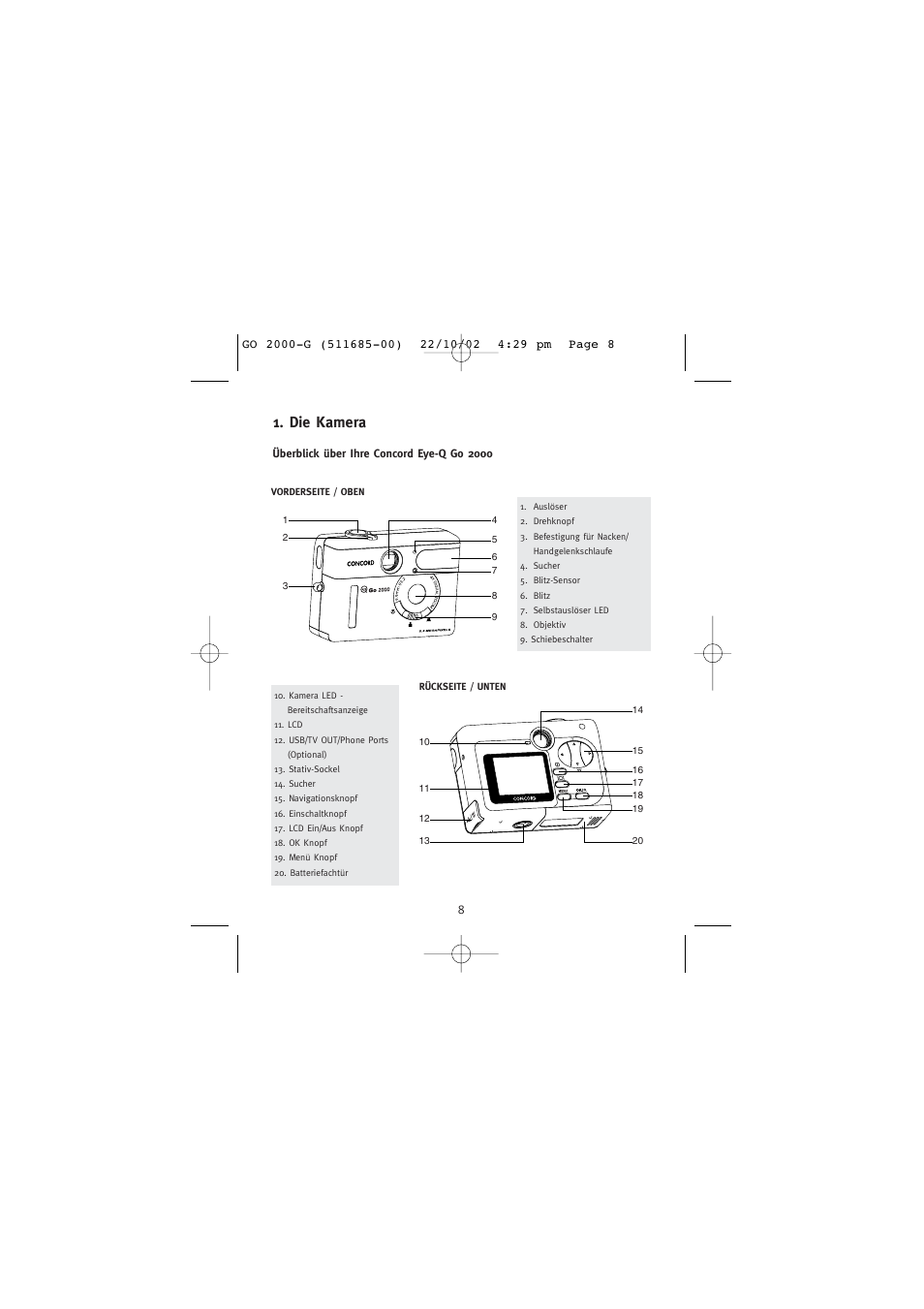 Die kamera | Concord Camera Eye-Q Go 2000 User Manual | Page 125 / 234