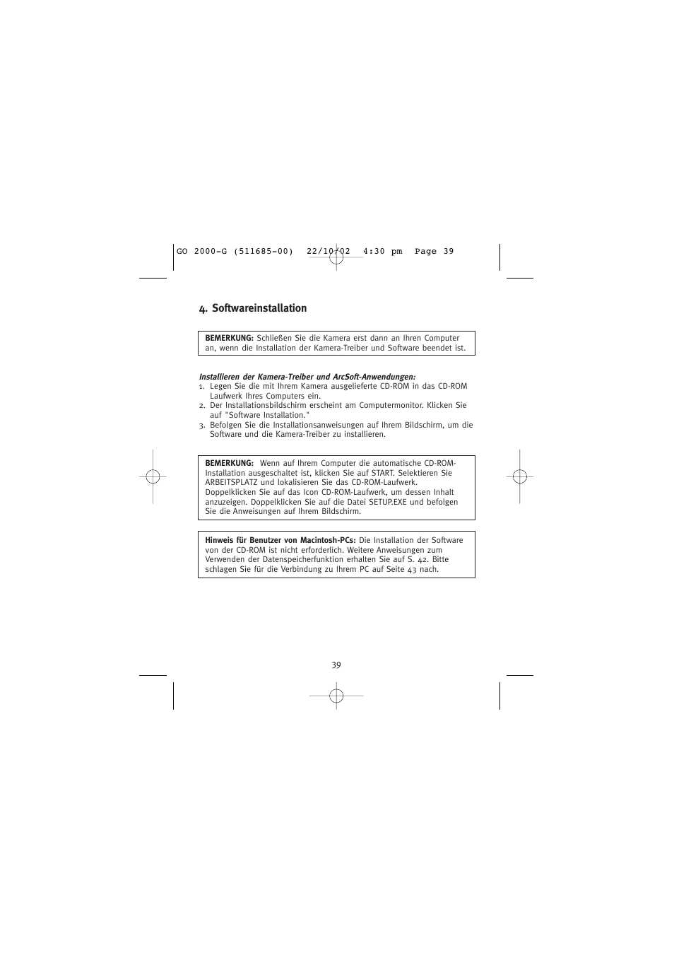 Softwareinstallation | Concord Camera Eye-Q Go 2000 User Manual | Page 156 / 234