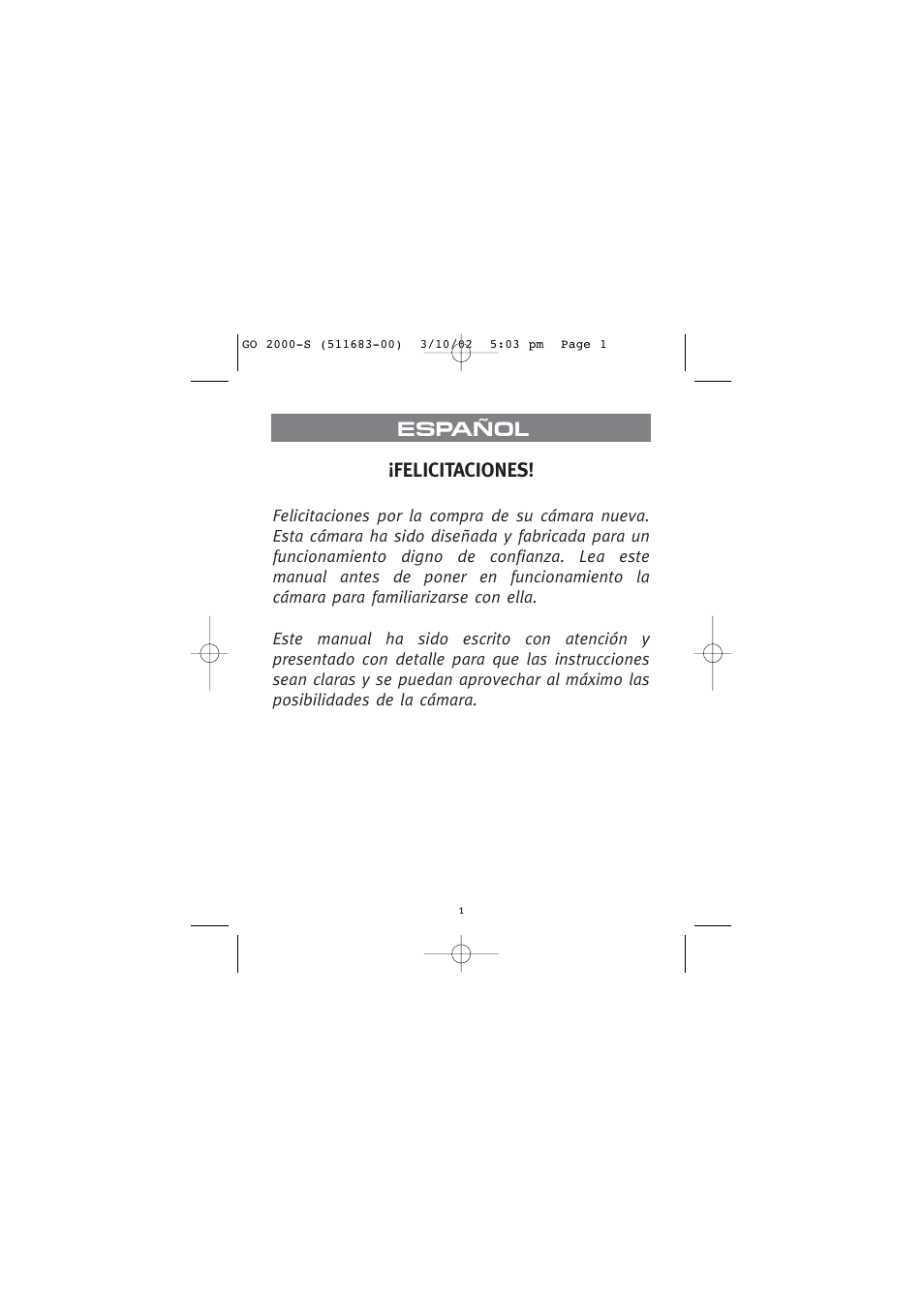 Felicitaciones, Español | Concord Camera Eye-Q Go 2000 User Manual | Page 177 / 234