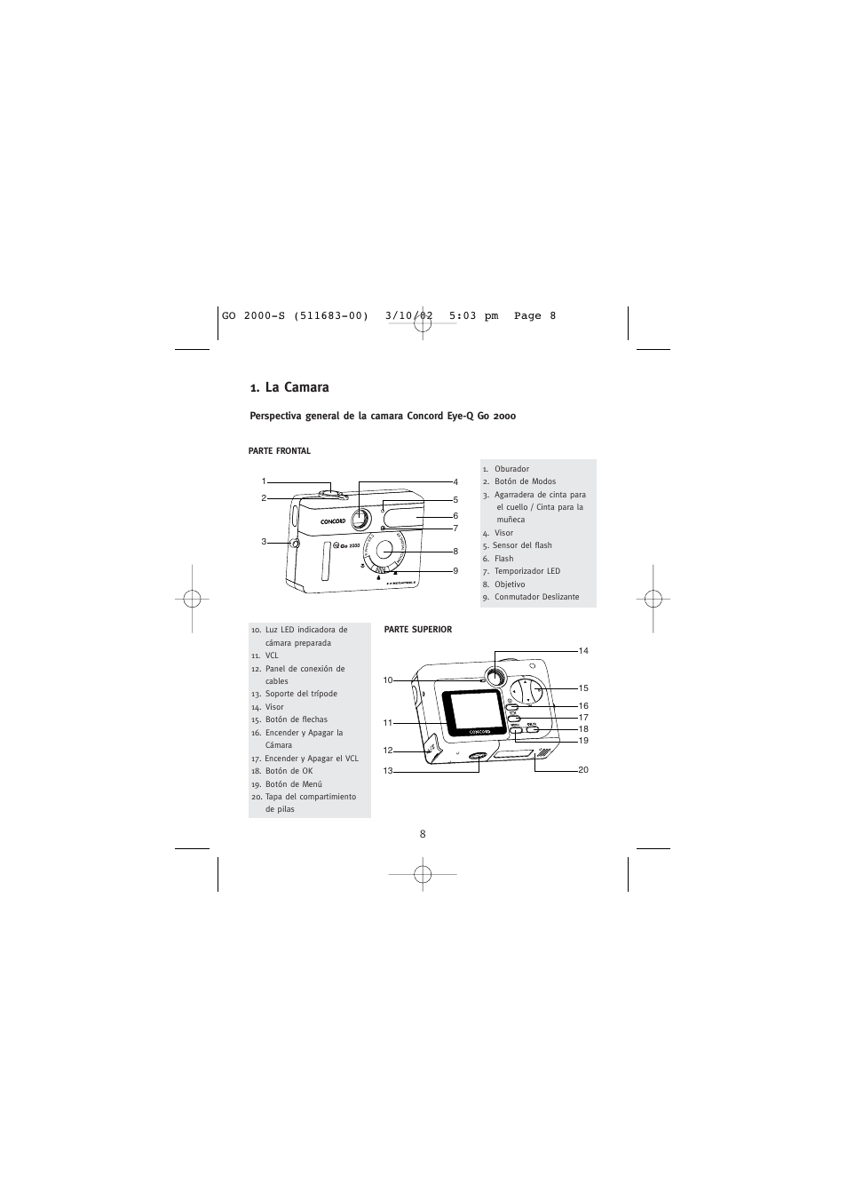 La camara | Concord Camera Eye-Q Go 2000 User Manual | Page 184 / 234