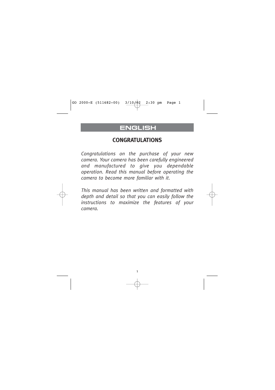 English | Concord Camera Eye-Q Go 2000 User Manual | Page 2 / 234