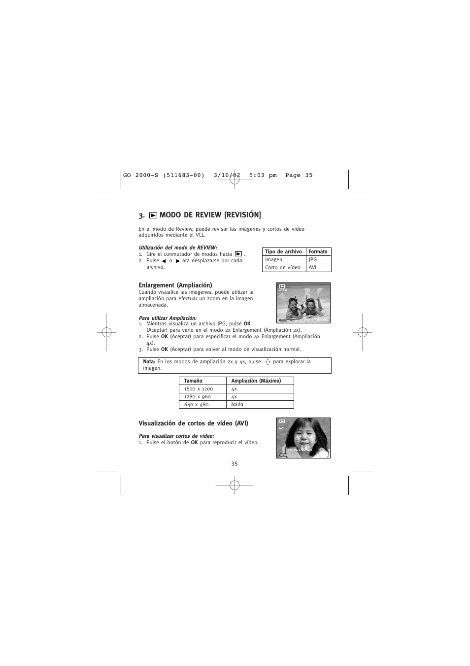 Modo de review [revisión | Concord Camera Eye-Q Go 2000 User Manual | Page 211 / 234