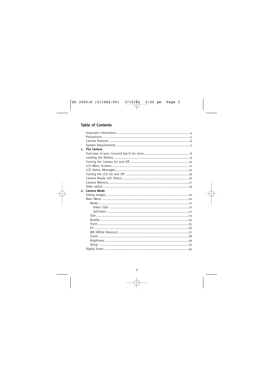 Concord Camera Eye-Q Go 2000 User Manual | Page 3 / 234