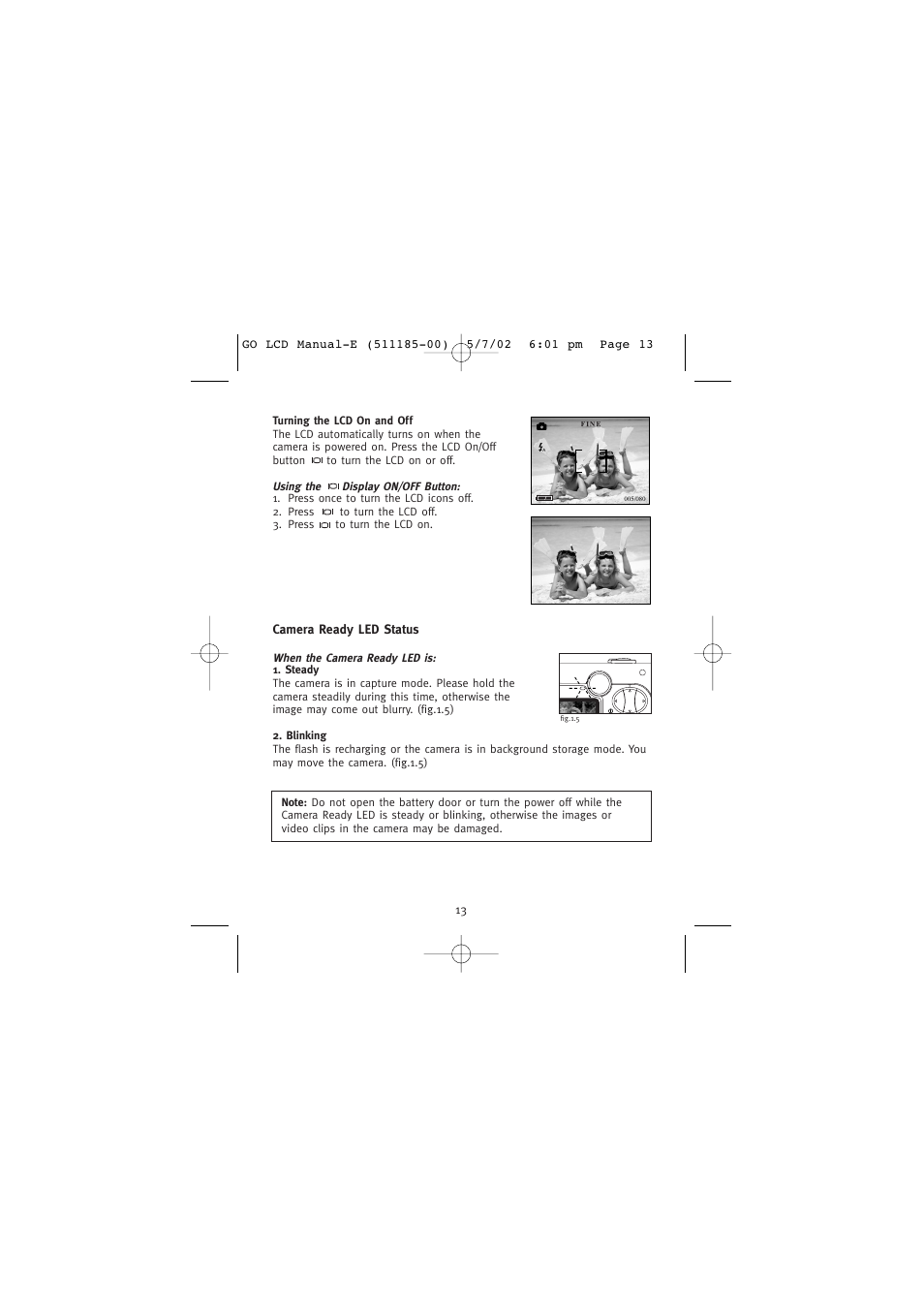 Turning the lcd on and off | Concord Camera Eye-Q Go LCD Camera User Manual | Page 14 / 160