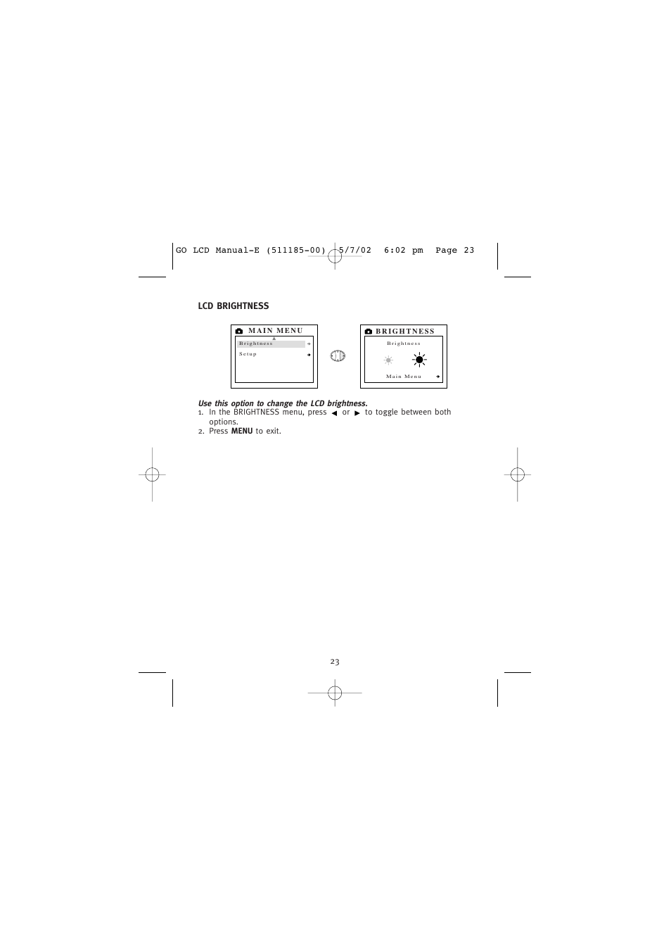 Lcd brightness | Concord Camera Eye-Q Go LCD Camera User Manual | Page 24 / 160