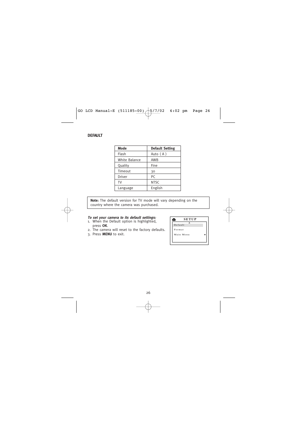 Default | Concord Camera Eye-Q Go LCD Camera User Manual | Page 27 / 160