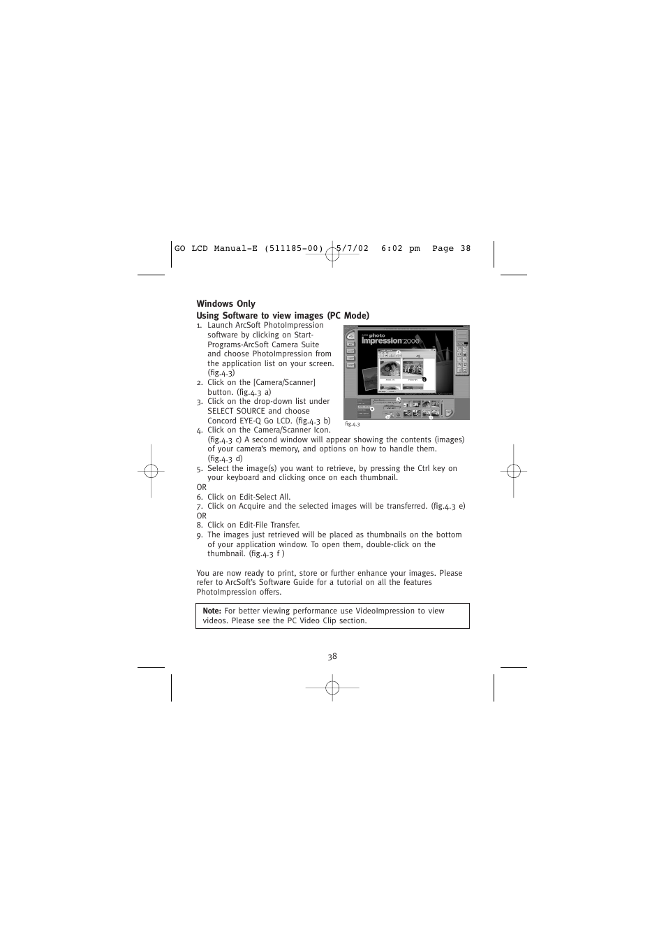 Using software to view images (pc mode) | Concord Camera Eye-Q Go LCD Camera User Manual | Page 39 / 160