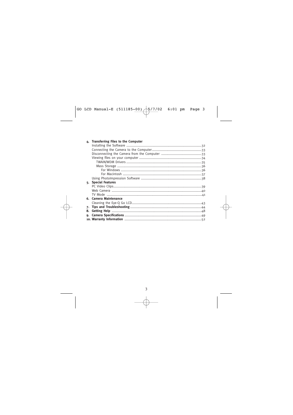 Concord Camera Eye-Q Go LCD Camera User Manual | Page 4 / 160