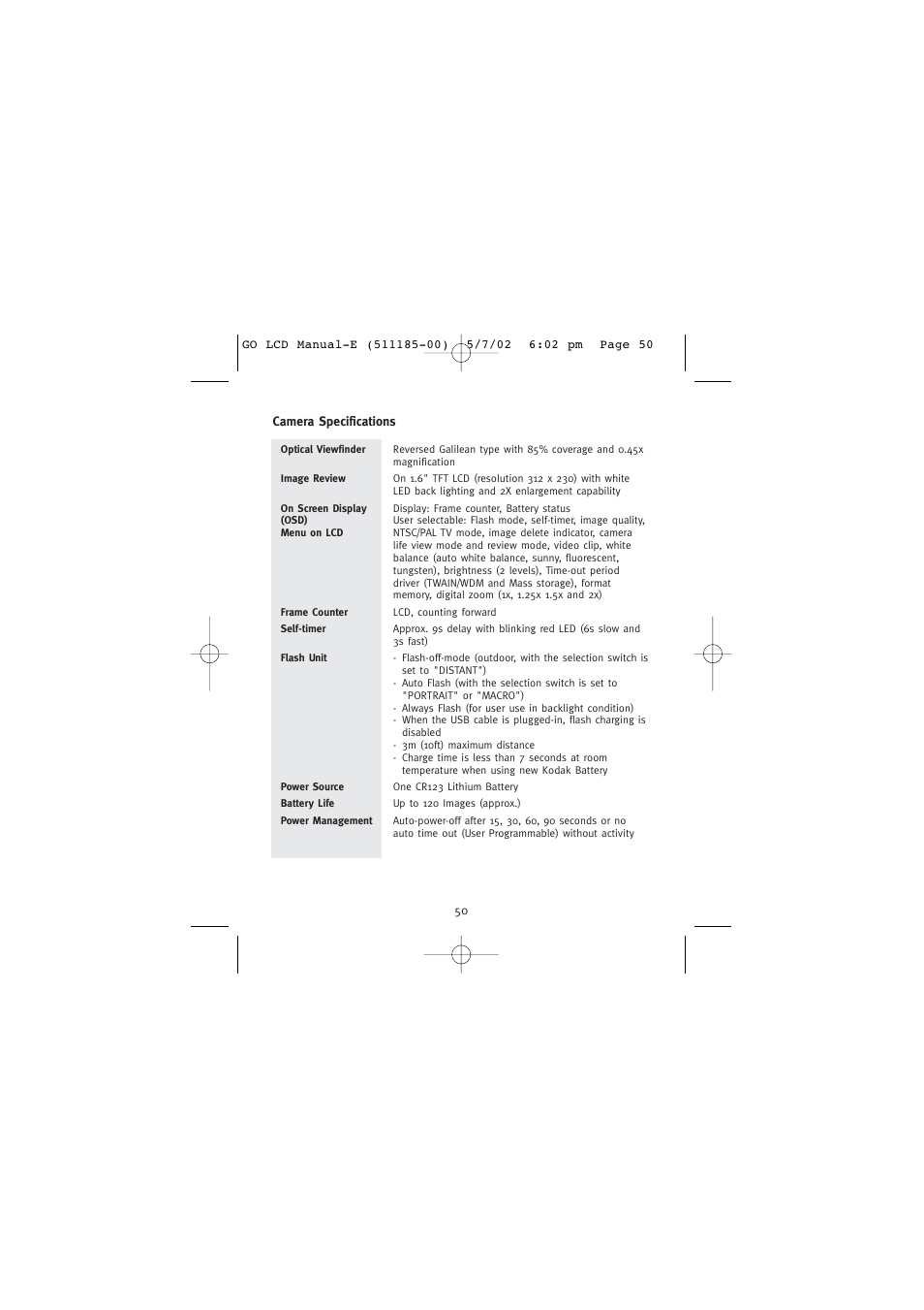 Concord Camera Eye-Q Go LCD Camera User Manual | Page 51 / 160