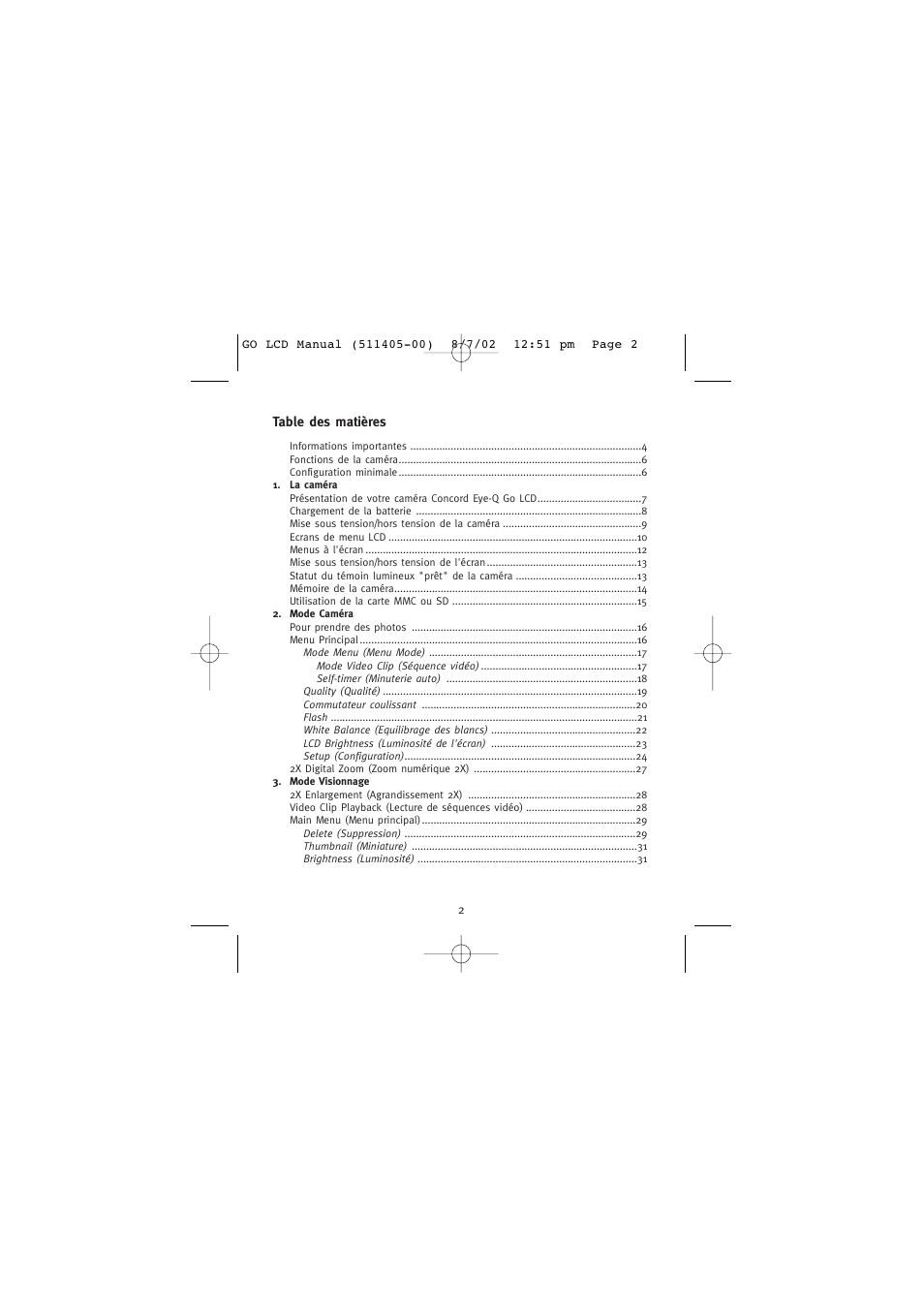 Concord Camera Eye-Q Go LCD Camera User Manual | Page 57 / 160