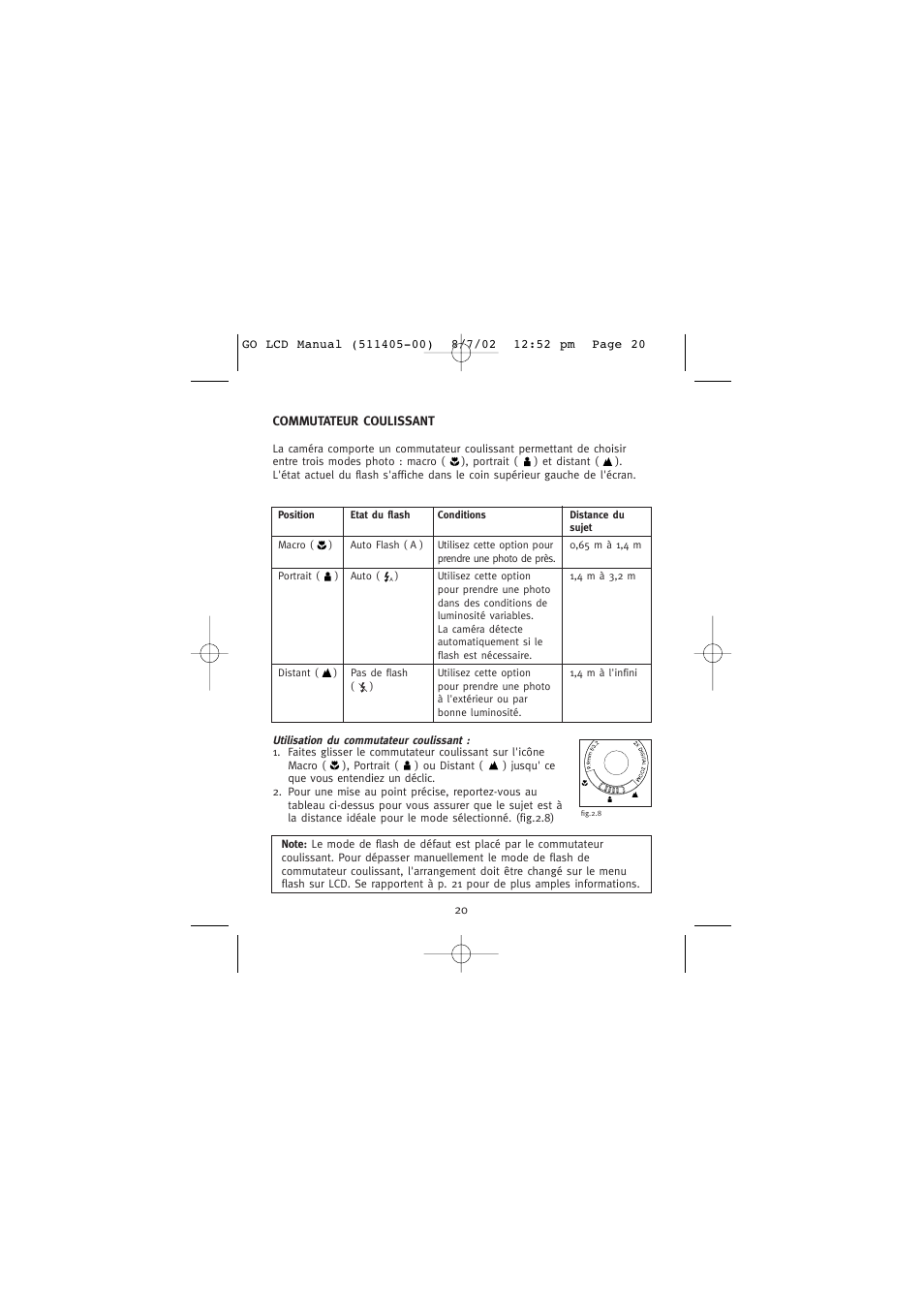 Commutateur coulissant | Concord Camera Eye-Q Go LCD Camera User Manual | Page 75 / 160