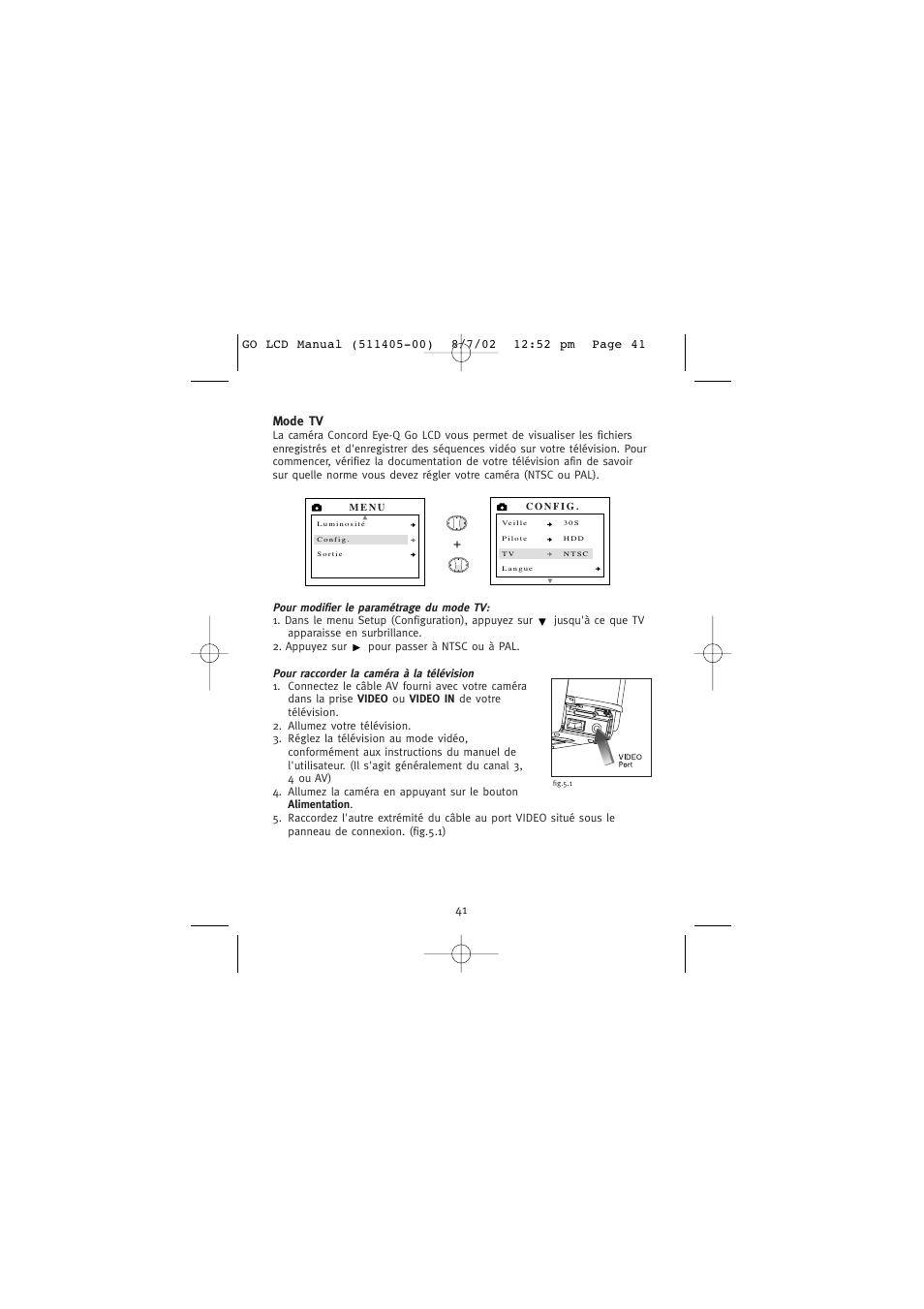Mode tv | Concord Camera Eye-Q Go LCD Camera User Manual | Page 96 / 160