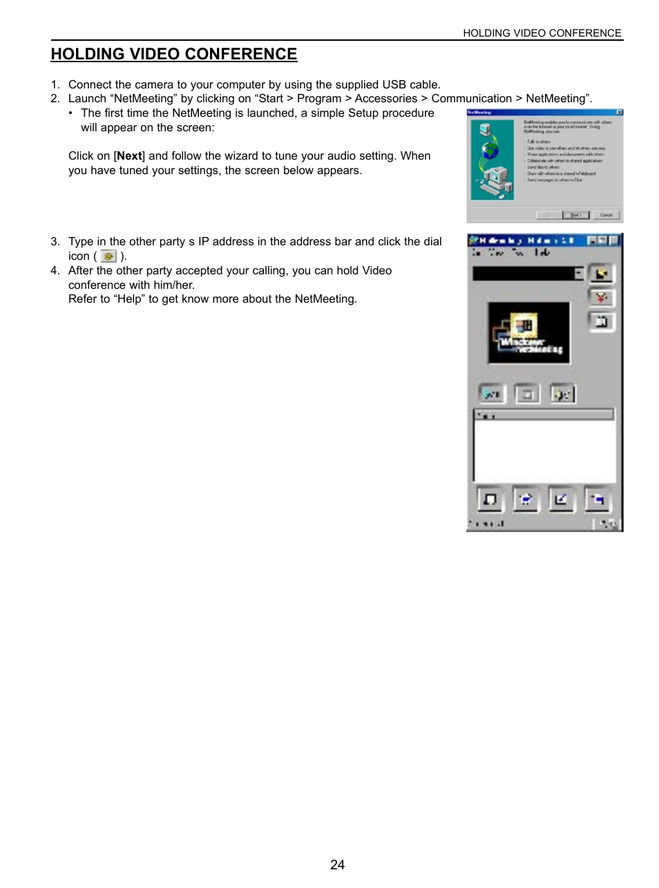 Holding video conference | Concord Camera VGA User Manual | Page 25 / 30