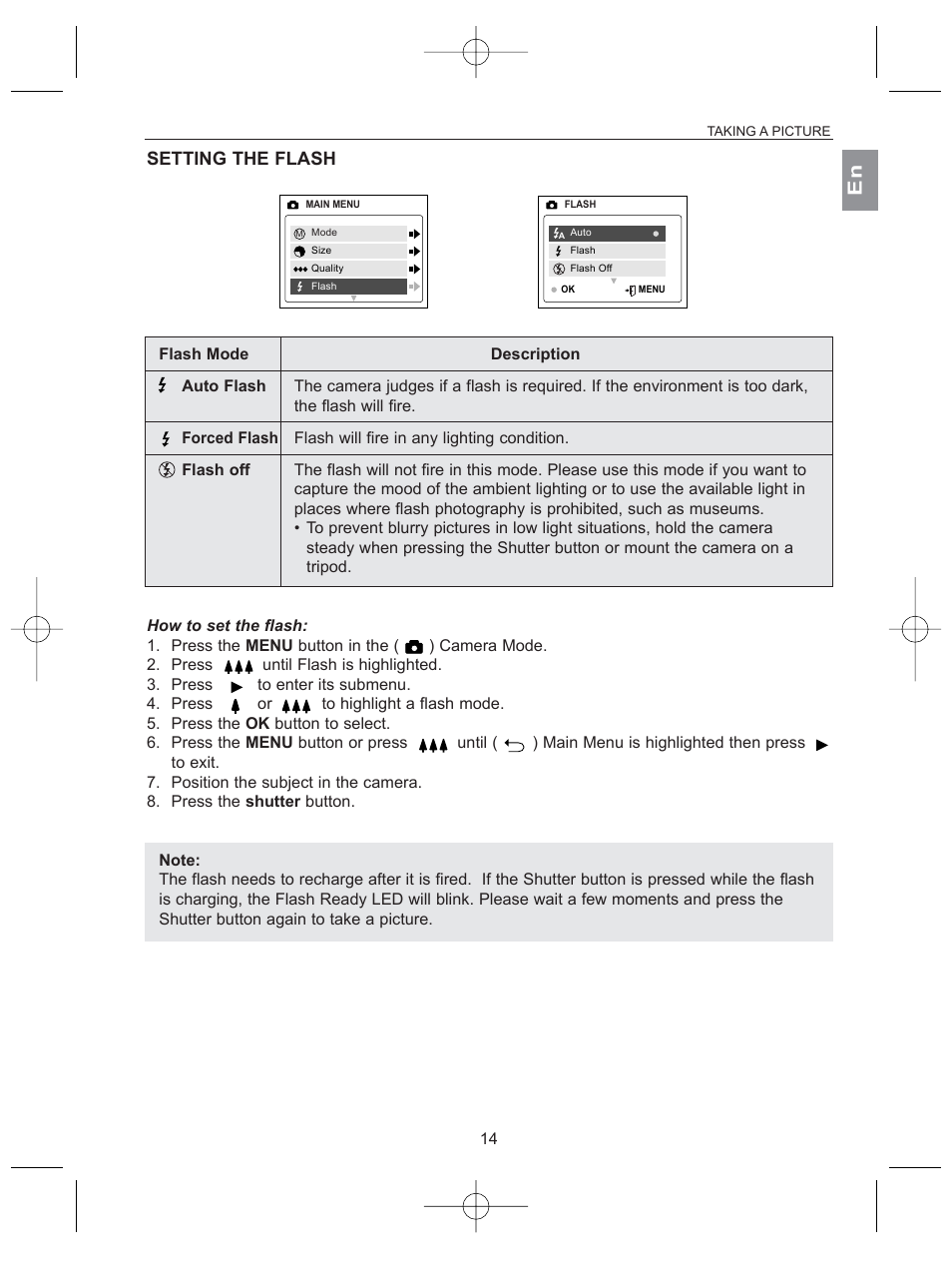 Setting the flash | Concord Camera 2040 User Manual | Page 15 / 51