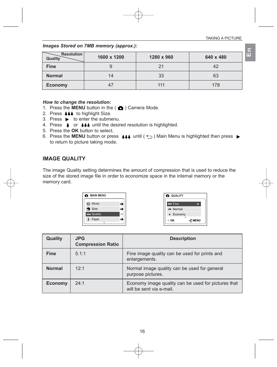 Image quality | Concord Camera 2040 User Manual | Page 17 / 51