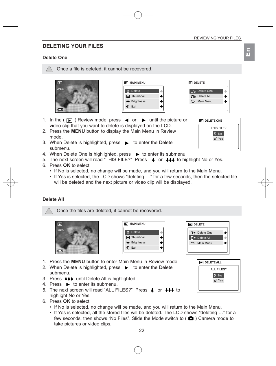 Deleting your files | Concord Camera 2040 User Manual | Page 23 / 51