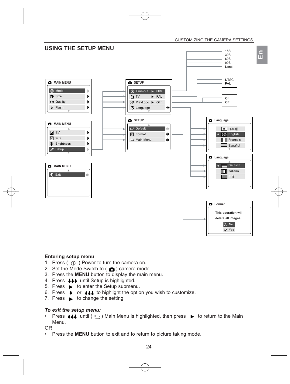 Using the setup menu | Concord Camera 2040 User Manual | Page 25 / 51