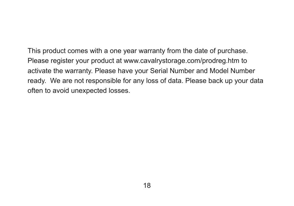 Cavalry Storage Computer Drive User Manual | Page 18 / 20