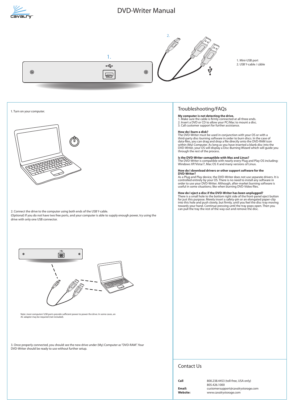 Cavalry Storage Blu-ray Player User Manual | 1 page