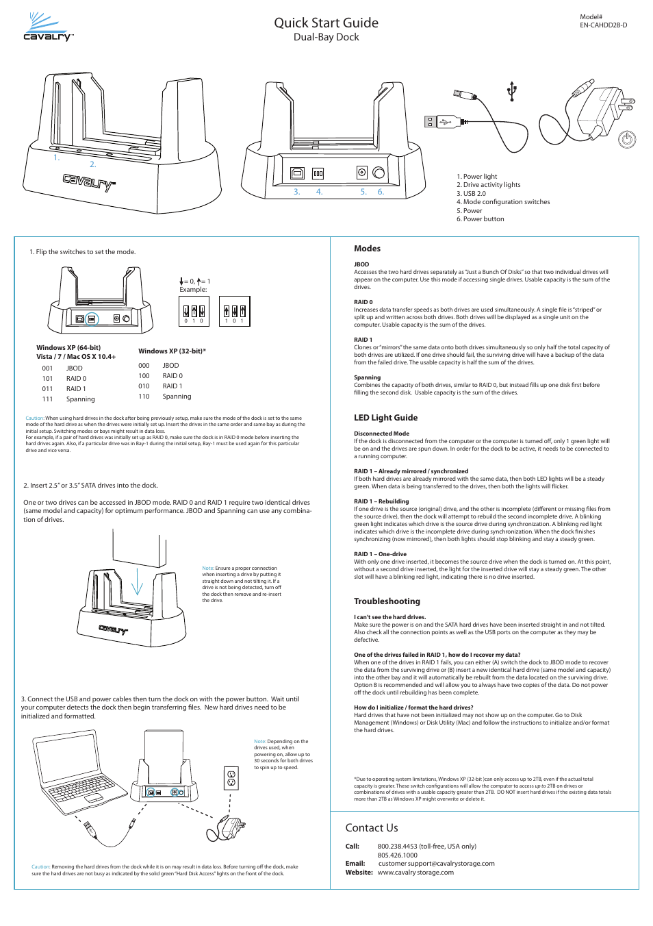 Cavalry Storage EN-CAHDD2B-D User Manual | 1 page