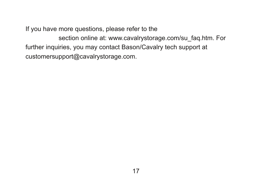 Cavalry Storage CADB-U34 User Manual | Page 17 / 20