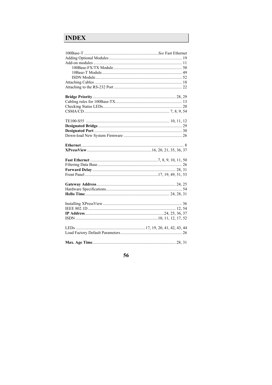 Index | Cables to Go TE100-S55 User Manual | Page 56 / 57