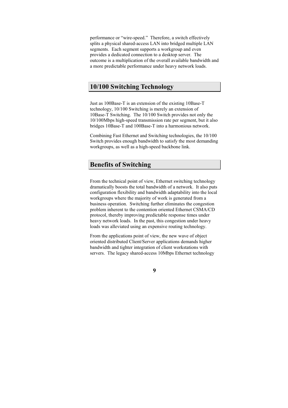 Benefits of switching | Cables to Go TE100-S55 User Manual | Page 9 / 57