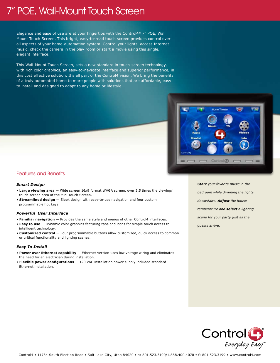 Control4 C4-TSWM7-E-B User Manual | 2 pages