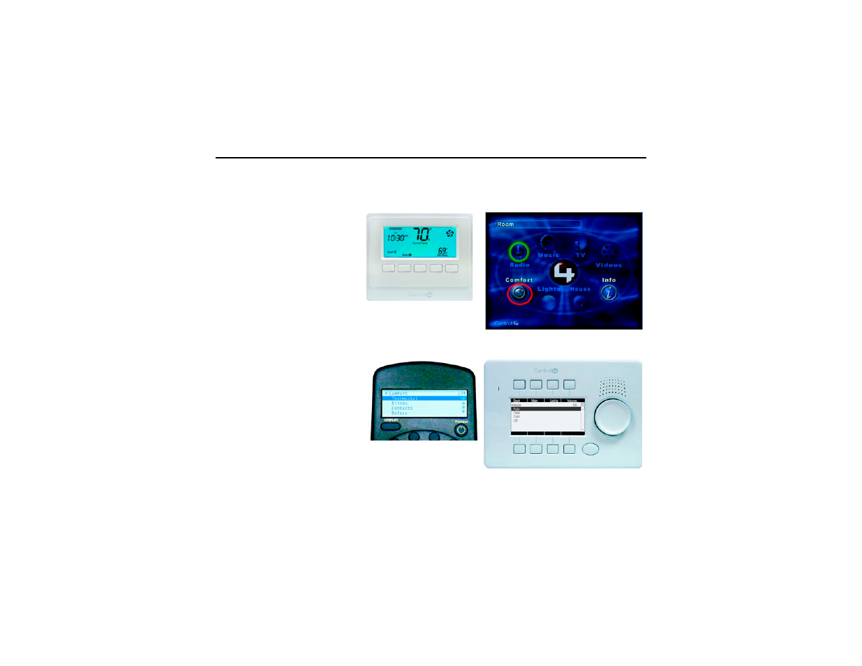 Options of control | Control4 Wireless Thermostat User Manual | Page 7 / 24