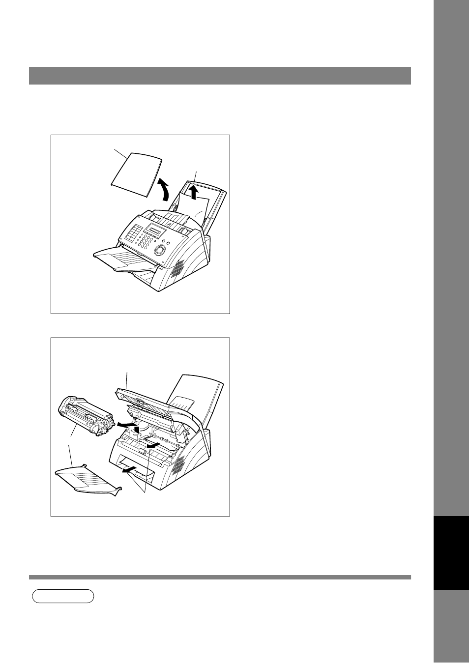 Clearing a recording paper jam, Troubleshooting | Panasonic UF-490 User Manual | Page 103 / 121
