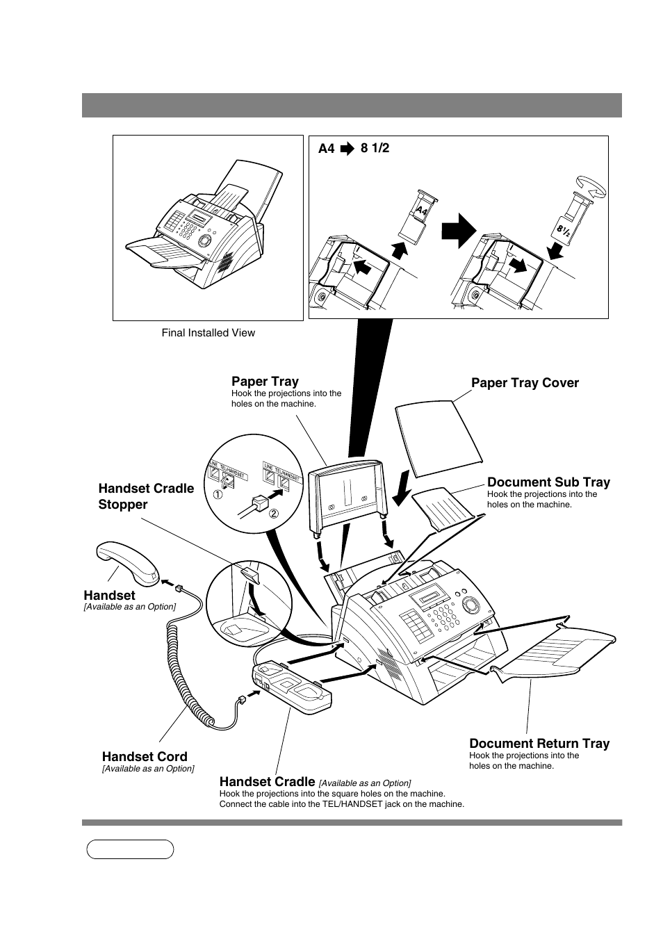 Installing the accessories | Panasonic UF-490 User Manual | Page 14 / 121