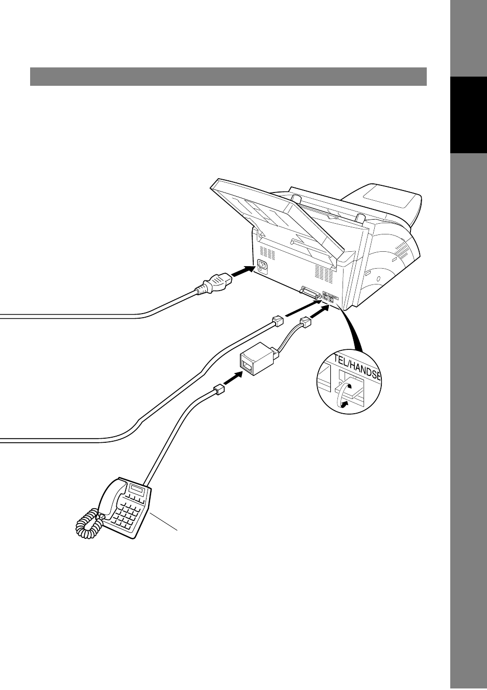 Connecting the telephone line cable and power cord | Panasonic UF-490 User Manual | Page 19 / 121