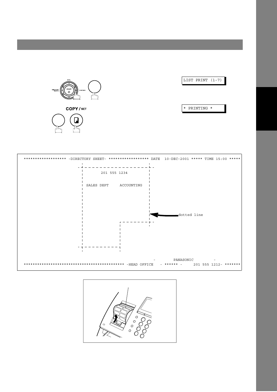 Printing out a directory sheet, One-touch/abbreviated dialling numbers | Panasonic UF-490 User Manual | Page 31 / 121