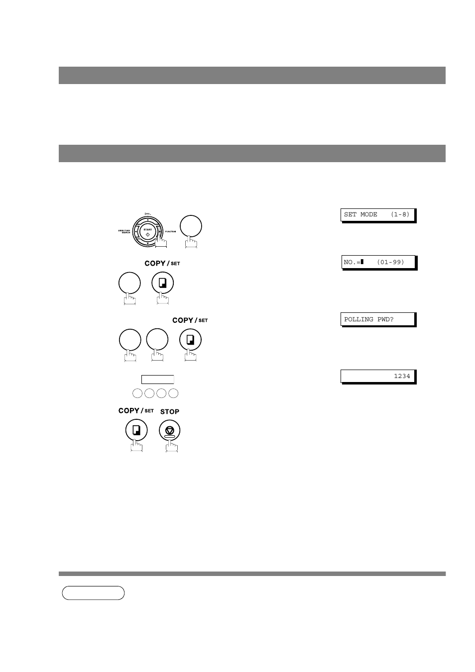 Polling, General description, Setting the polling password | General description setting the polling password | Panasonic UF-490 User Manual | Page 68 / 121
