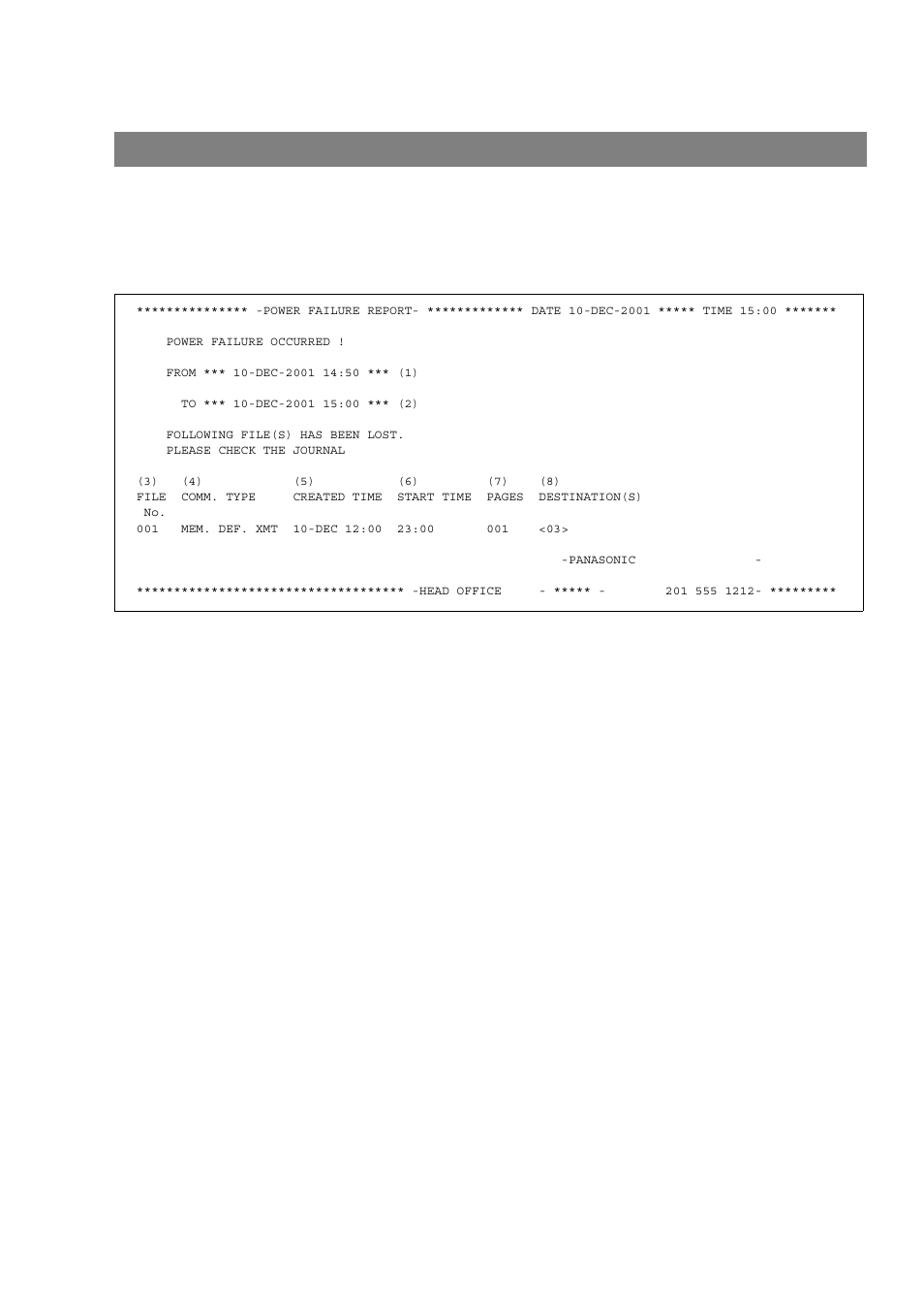 Power failure report, Journals and lists | Panasonic UF-490 User Manual | Page 96 / 121