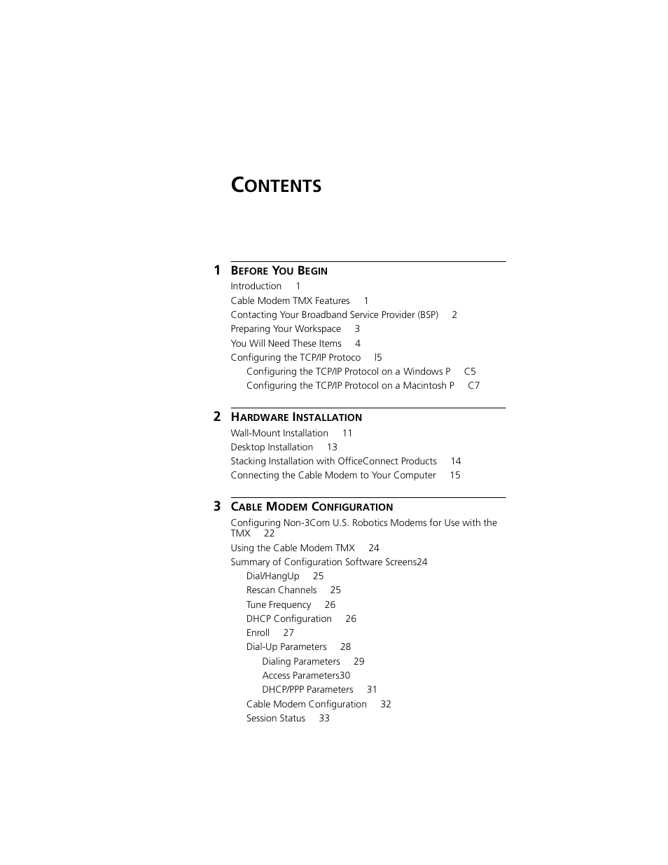 Ontents | 3Com TMX 10031161 User Manual | Page 3 / 56