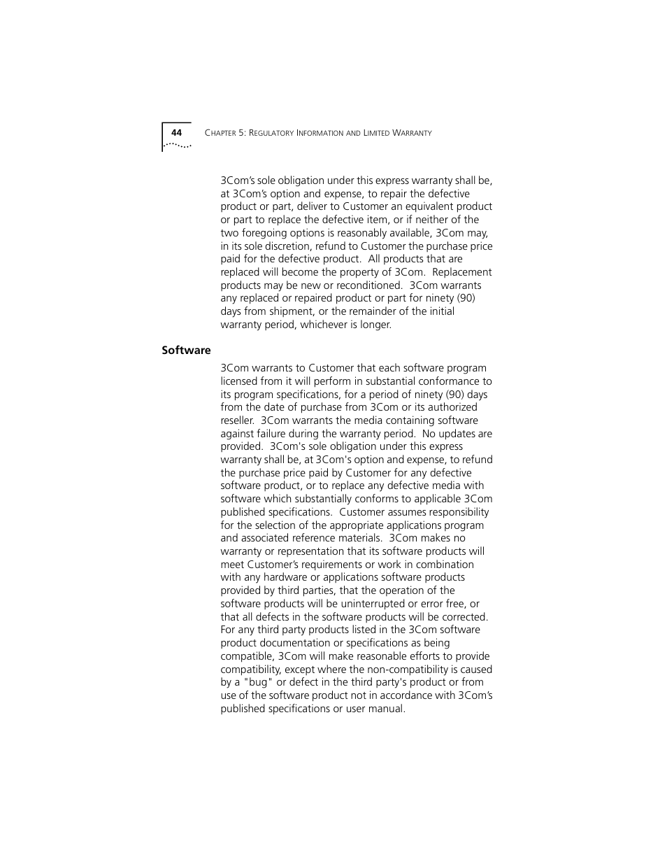 Software | 3Com TMX 10031161 User Manual | Page 50 / 56