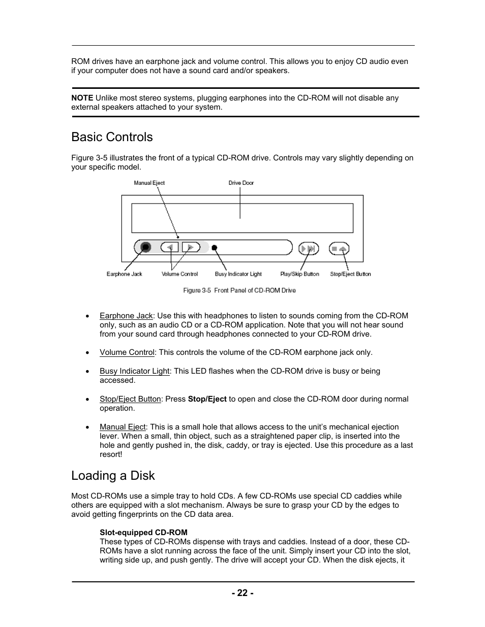 Basic controls, Loading a disk | Computer Tech Link Vector User Manual | Page 22 / 44