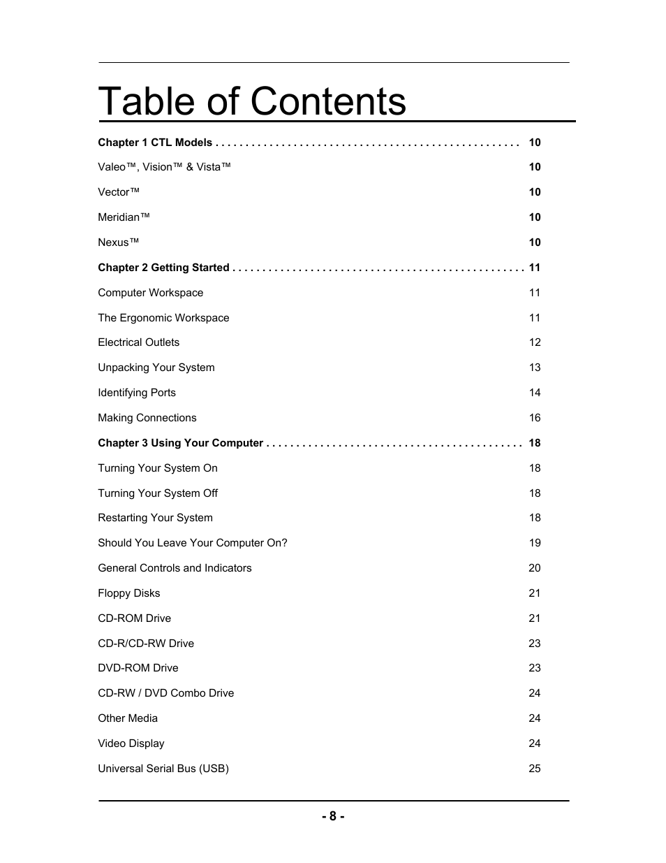 Computer Tech Link Vector User Manual | Page 8 / 44