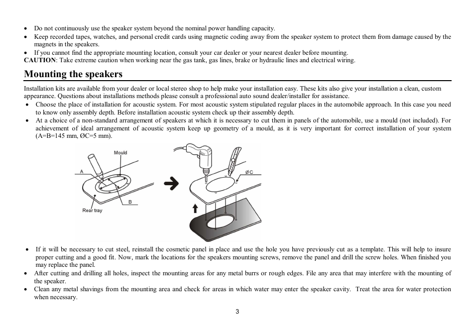 Mounting the speakers | Hyundai H-CSF602 User Manual | Page 3 / 12