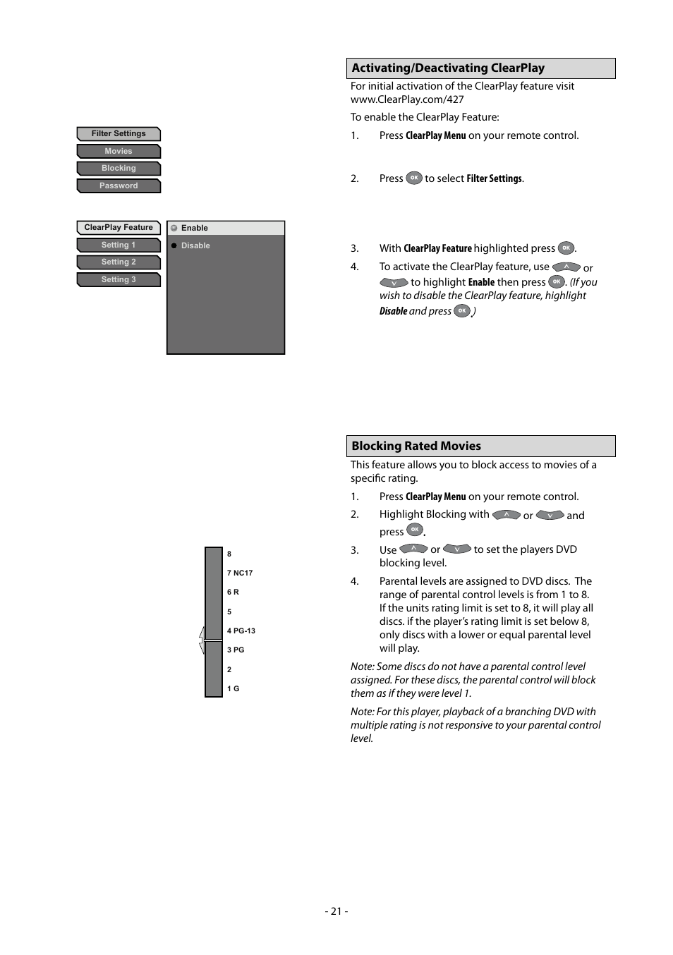 Clearplay CP-427-USB User Manual | Page 25 / 34