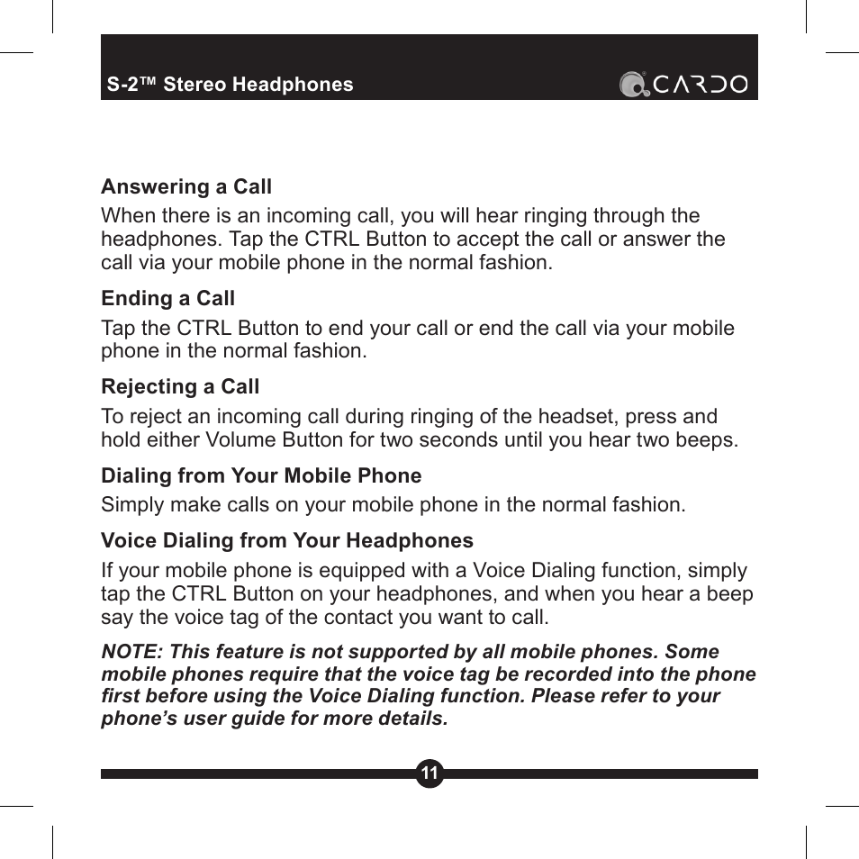 Cardo Systems Cardo S-2 User Manual | Page 11 / 20
