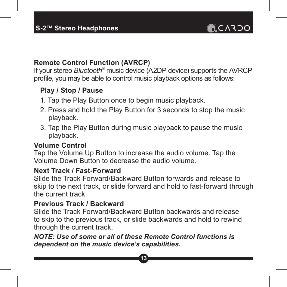 Cardo Systems Cardo S-2 User Manual | Page 13 / 20