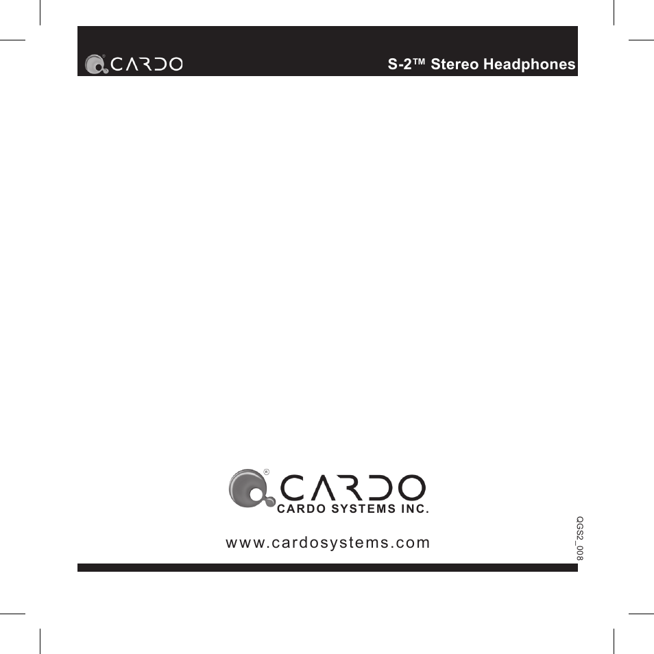 W w w.c ardosystems.c om, S-™ stereo headphones | Cardo Systems Cardo S-2 User Manual | Page 20 / 20