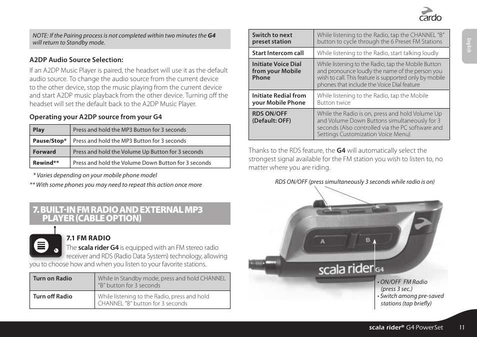 Cardo SCALA RIDER G4 User Manual | Page 11 / 28