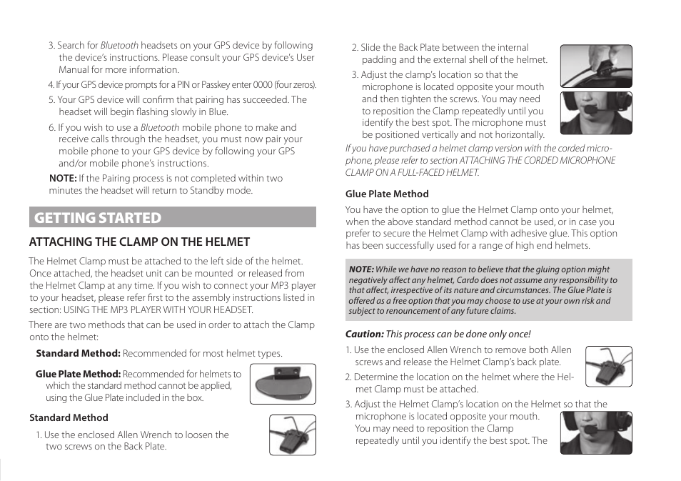 Getting started | Cardo Q2 User Manual | Page 7 / 14