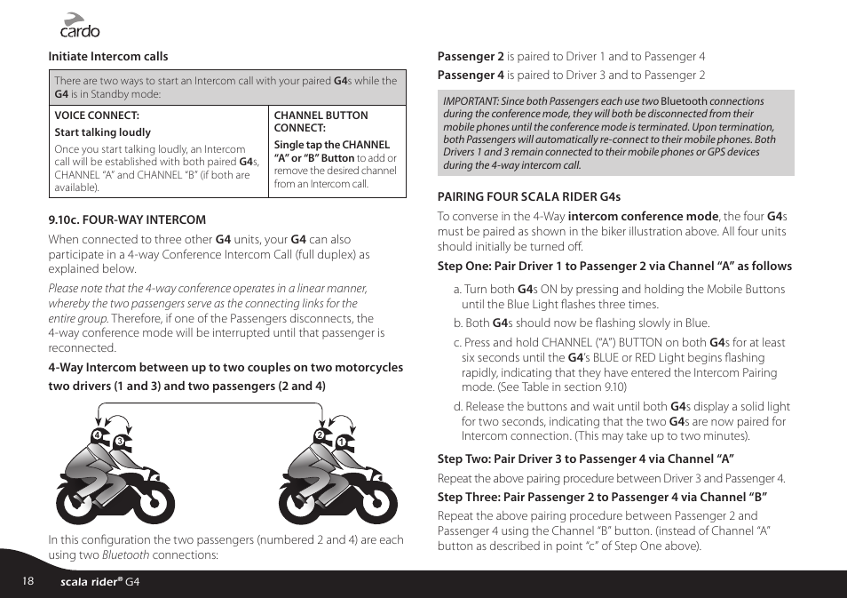 Cardo G4 User Manual | Page 18 / 27