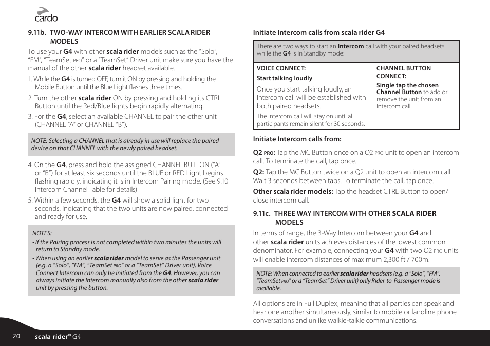 Click-to-link | Cardo G4 User Manual | Page 20 / 27